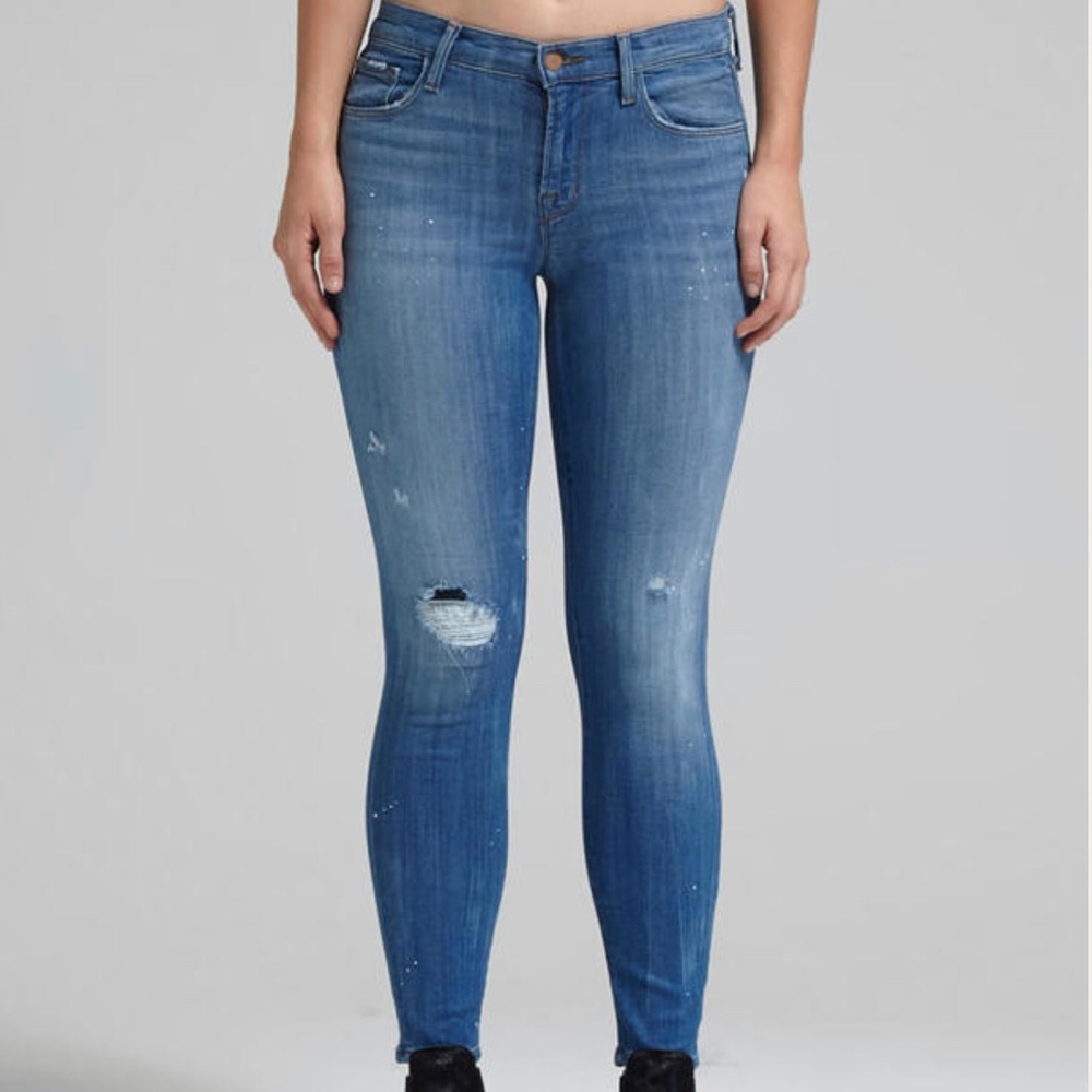 J Brand Mid-Rise Capri Jeans in Collision